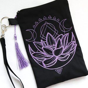 Lotus Moon Phases Wristlet Purse